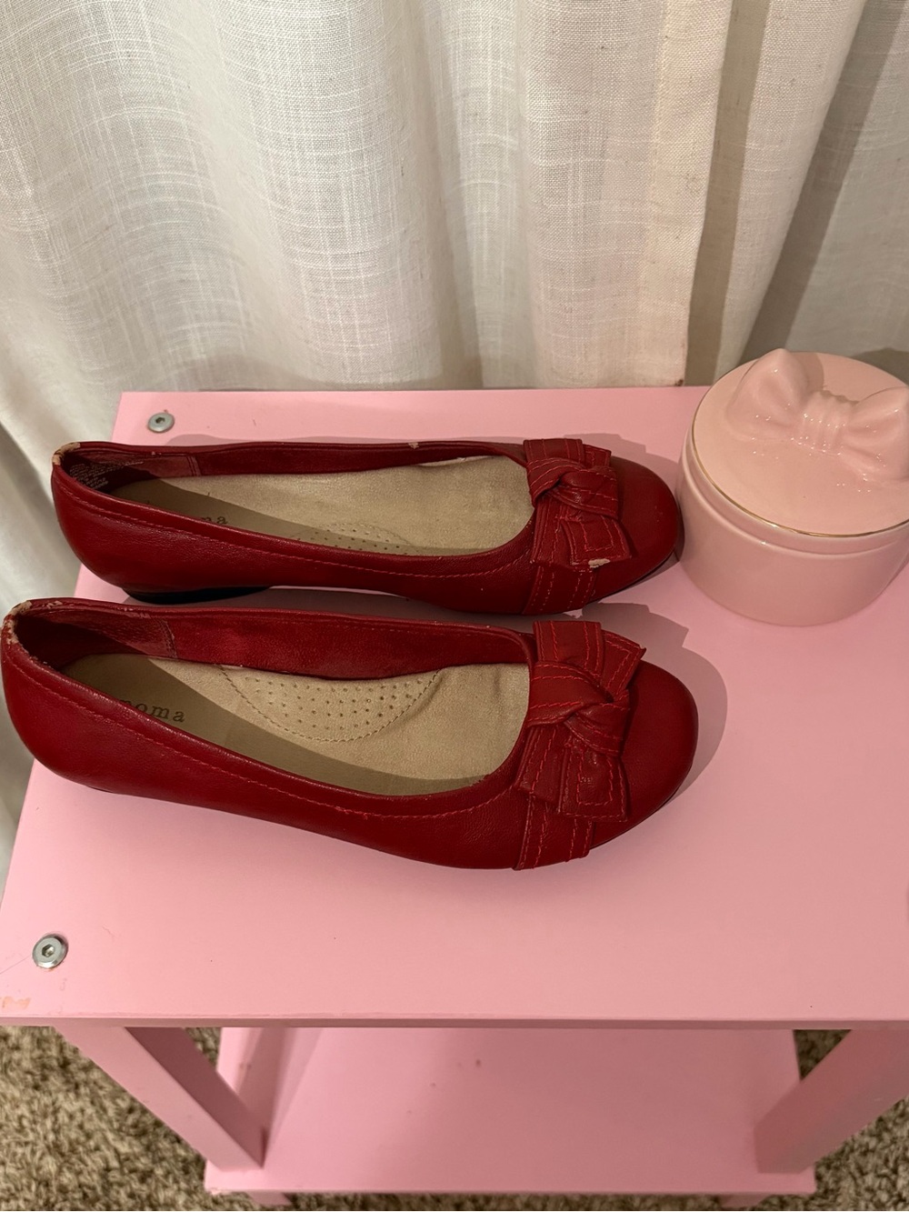 Sonoma Red Ballet Flats with Bow Detail
